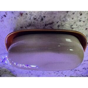 Sango Nova Brown 4933 Pattern Butter Dish & Cover Brown Stoneware-VINTAGE